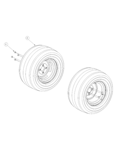Wheel Assembly Diagram and Parts List for M60-KW LC-53BB5GFX750-29HP-DFI-OHV-LC Cub Cadet Lawn Tractor